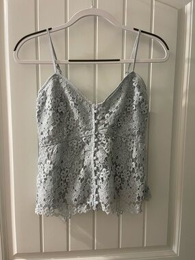 Abercrombie and fitch size small Lace Button-Front Cami Top - Light blue
